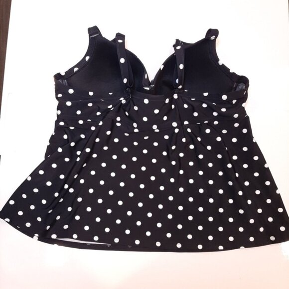 Sea Swimwear Polka Dot Tankini Top Pin Up Underwire 44DDD Bra A-Line Swing - Picture 5 of 12